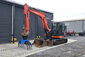 Kubota KX080-4 Midi Digger 8.5 ton, 2014, *NEW ROTATING GRAB* - SKU 2172